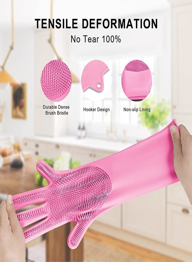 VYAKAT Dishwashing Sponge Gloves for Kitchen,Silicone Gloves Reusable Rubber Cleaning Gloves,Silicone Dishwashing Scrubber Gloves(Multicolor,1 Pair) - Image 5